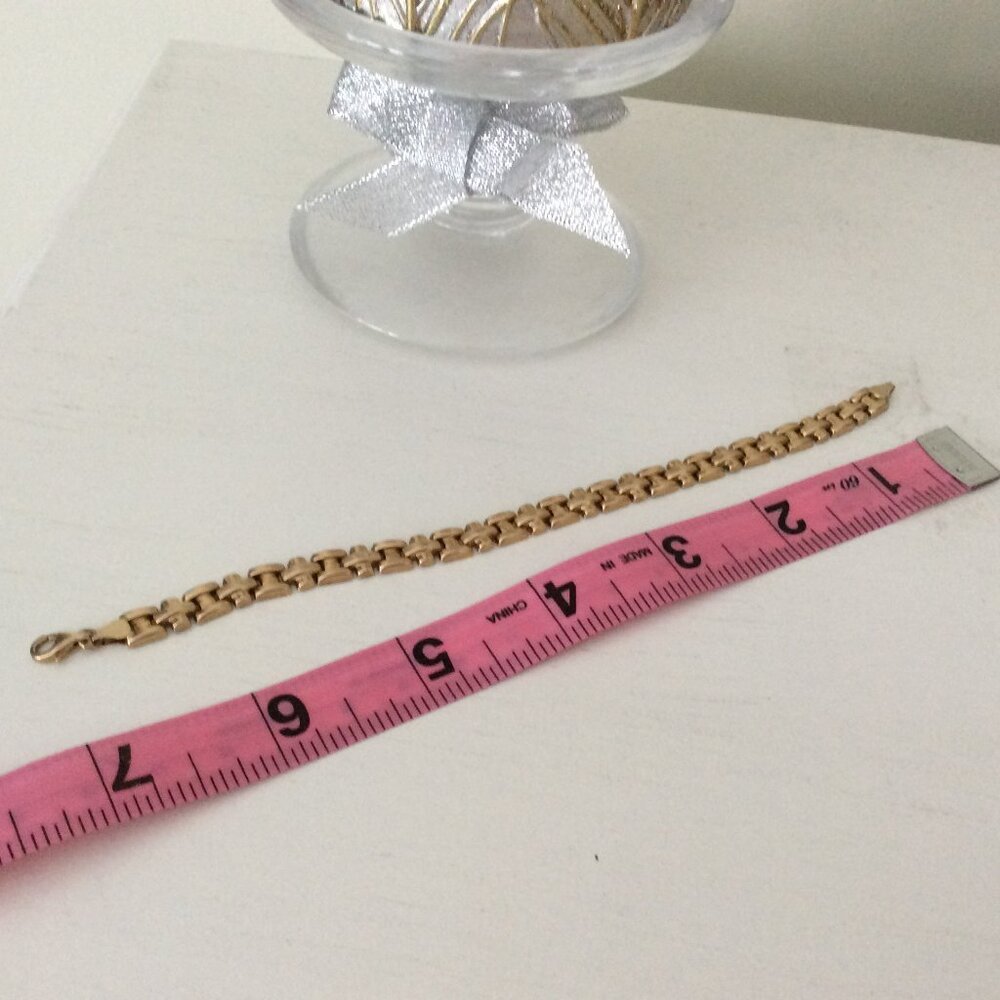 10k Real Solid Gold Link Bracelet - image 3